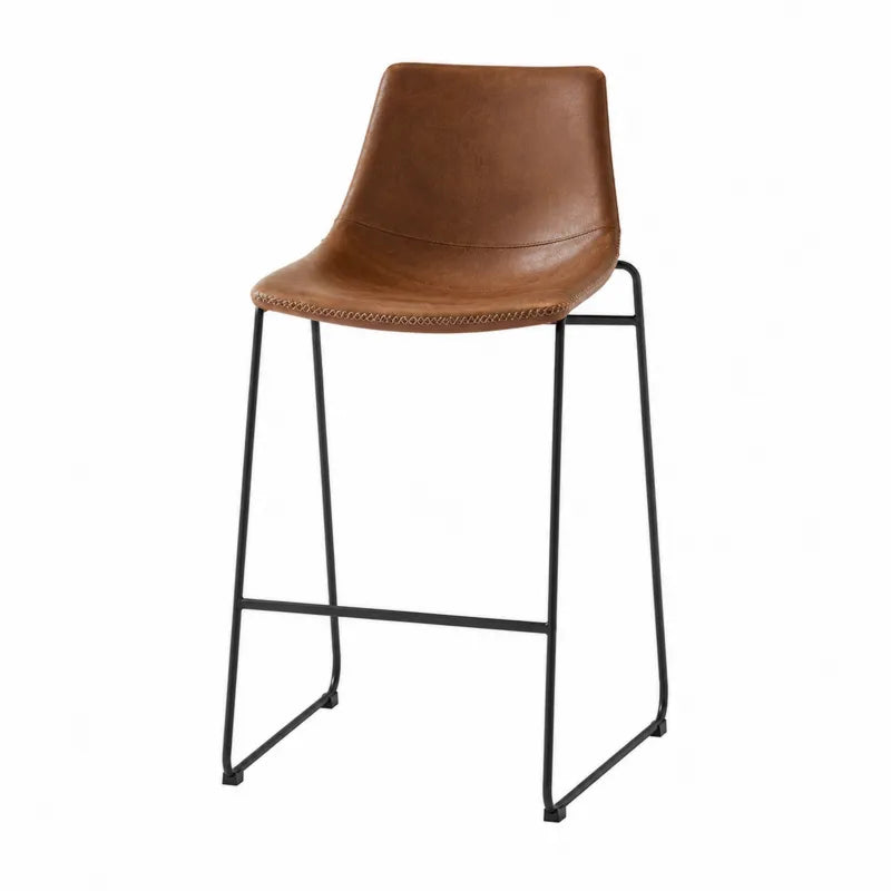Hoker ze skóry ekologicznej brązowy na stalowej ramie 102 cm