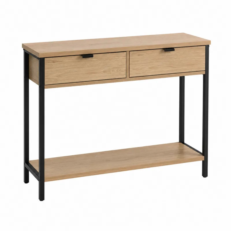 Konsola z MDF i stalą z dwiema szufladami 120cm