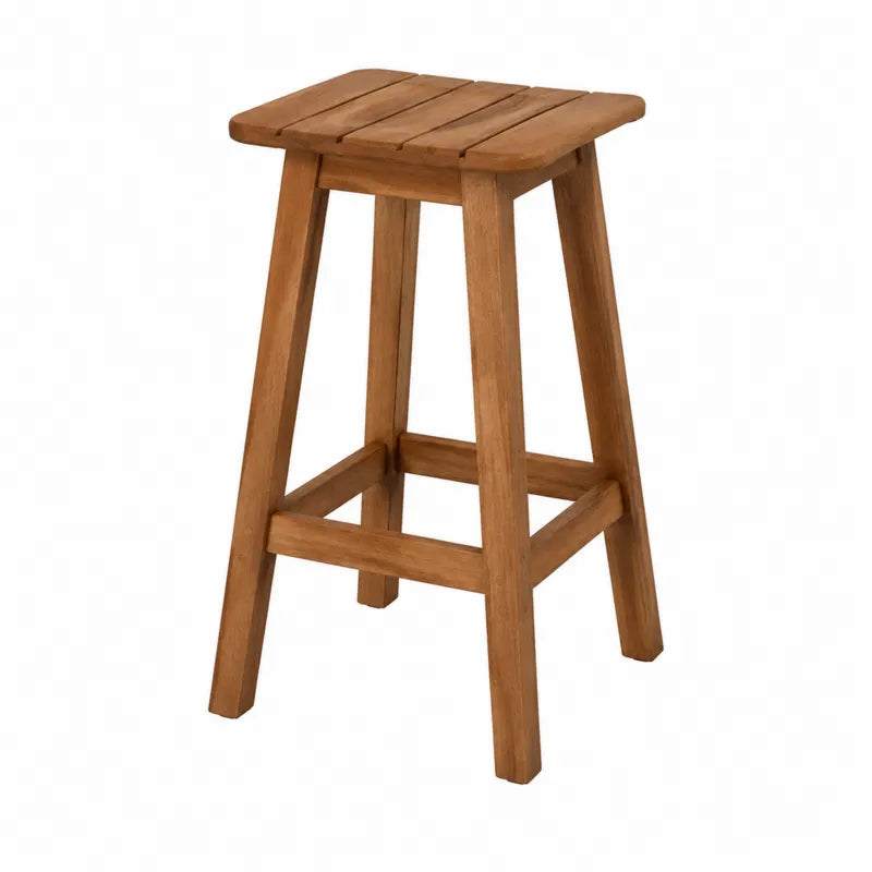 Stołek barowy z drewna teak 75 cm brązowy