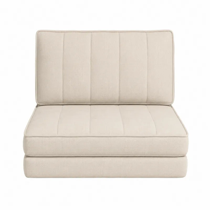 Sofa rozkładana bawełniana 90x80x75 cm beżowa
